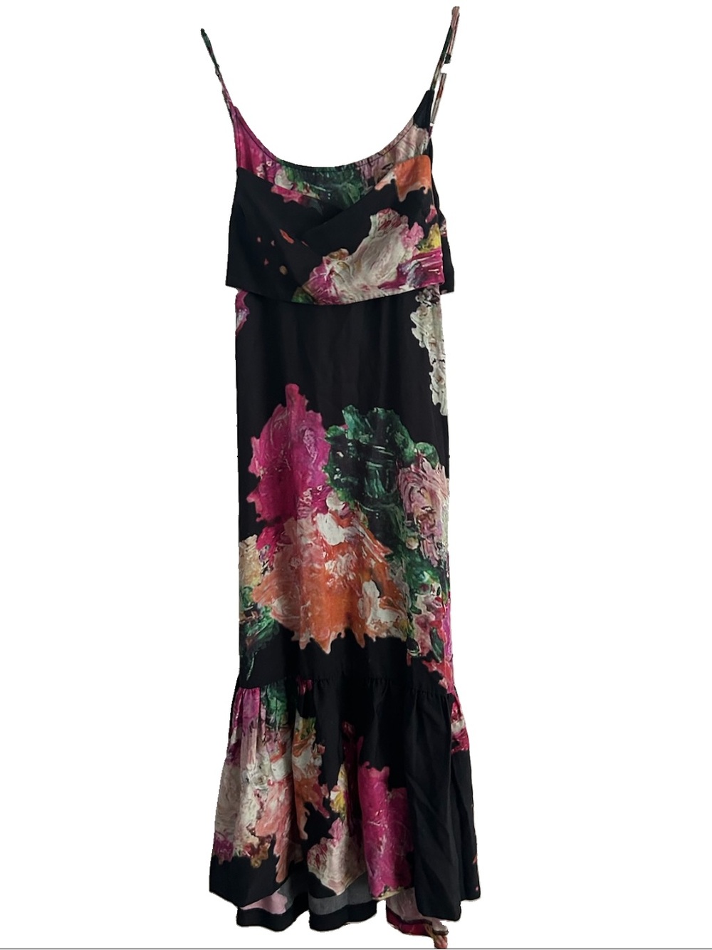 Tracy Reese Anthropologie Hope For Flowers Floral Tie Back Midi Dress Small